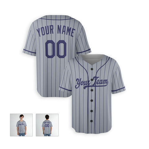 Personalized Los Angeles Fan Gray Baseball Jersey – Road Pinstripe Custom Name & Number