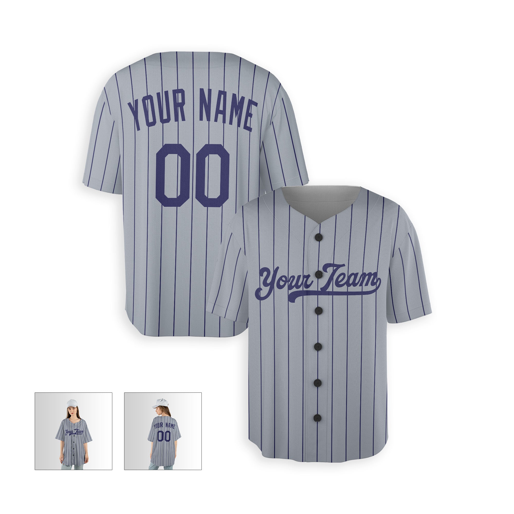 Personalized Los Angeles Fan Gray Baseball Jersey – Road Pinstripe Custom Name & Number