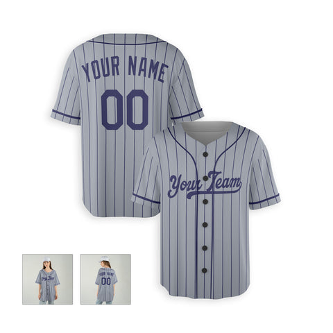 Personalized Los Angeles Fan Gray Baseball Jersey – Road Pinstripe Custom Name & Number