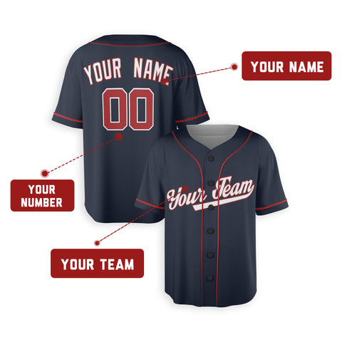Personalized Washington DC Fan Navy Baseball Jersey – Alternate Style Custom Name & Number