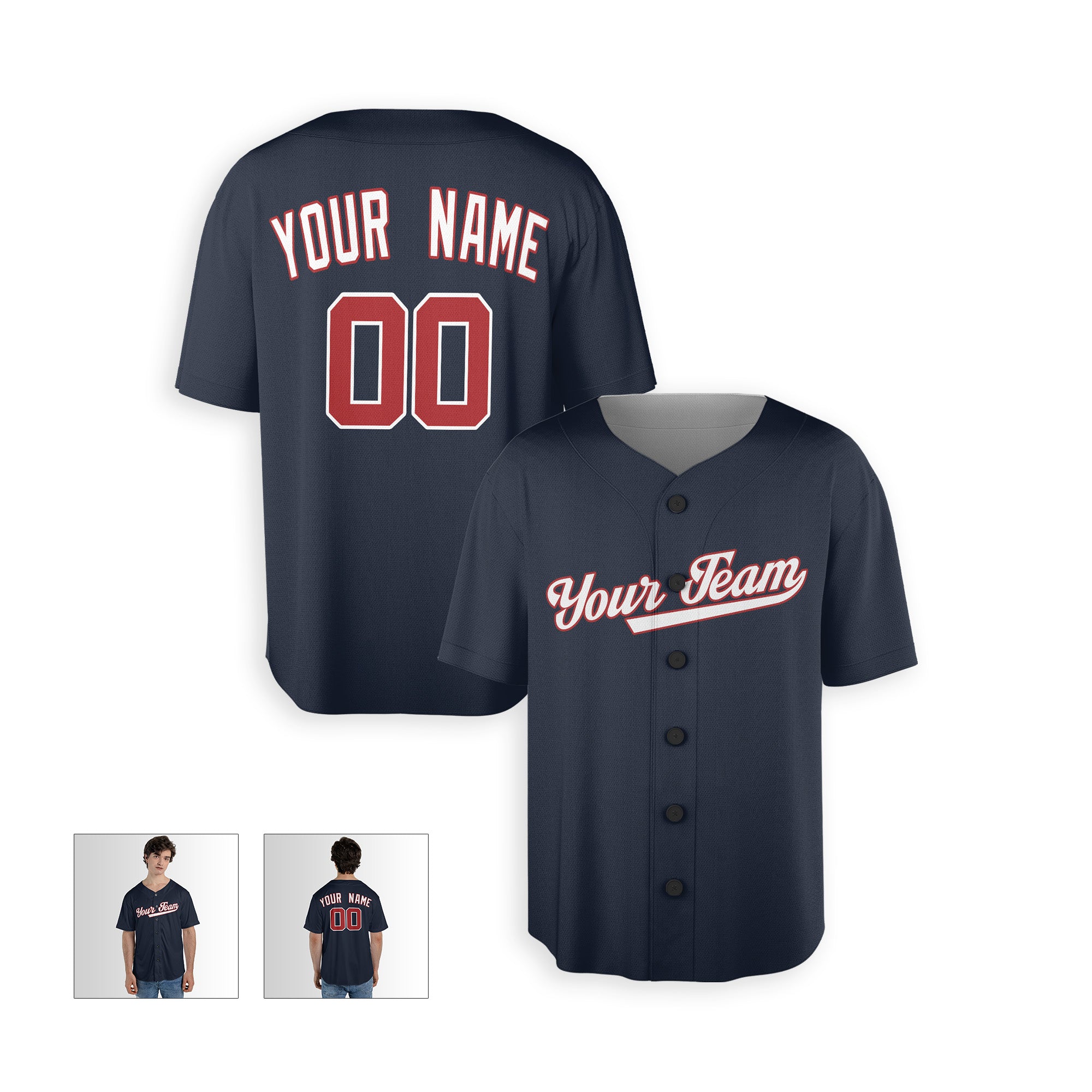 Personalized Washington DC Fan Navy Baseball Jersey – Alternate Style Custom Name & Number