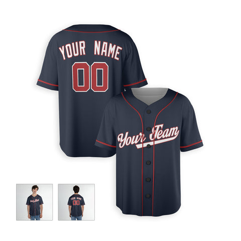 Personalized Washington DC Fan Navy Baseball Jersey – Alternate Style Custom Name & Number