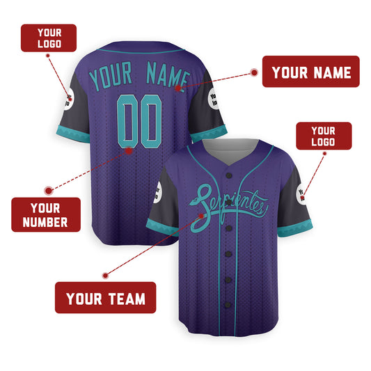 Personalized Phoenix Fan Purple Baseball Jersey – City Style Serpientes Printed Custom Name & Number