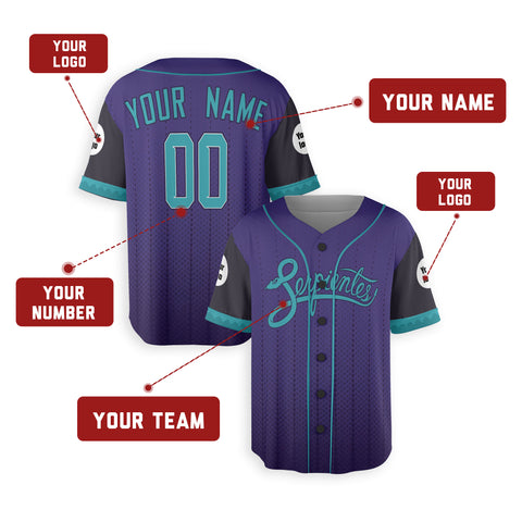 Personalized Phoenix Fan Purple Baseball Jersey – City Style Serpientes Printed Custom Name & Number