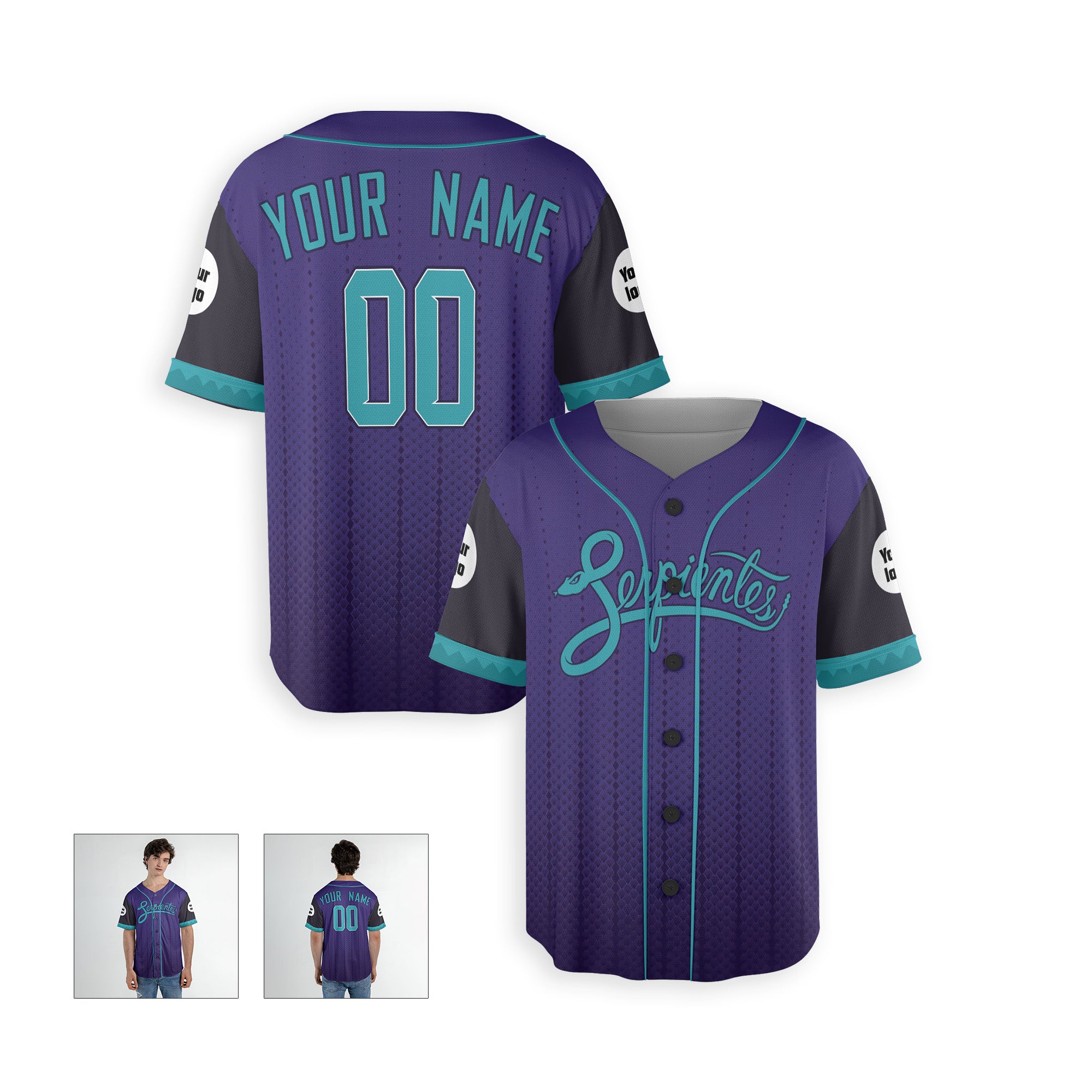 Personalized Phoenix Fan Purple Baseball Jersey – City Style Serpientes Printed Custom Name & Number