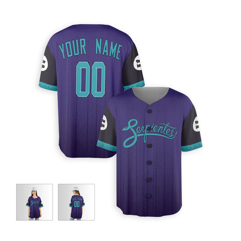 Personalized Phoenix Fan Purple Baseball Jersey – City Style Serpientes Printed Custom Name & Number