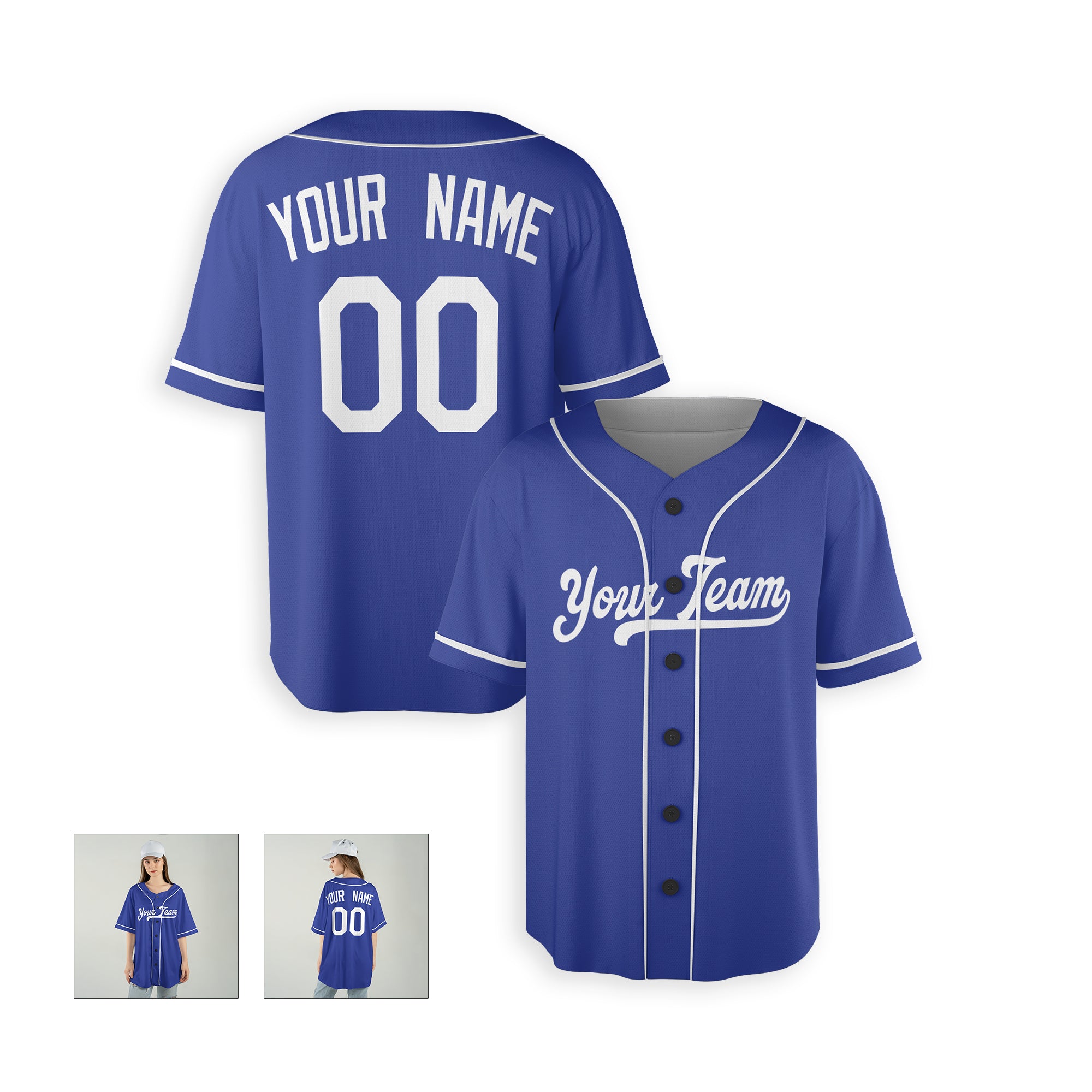Personalized Los Angeles Fan Royal Blue Baseball Jersey – Alternate Style Custom Name & Number