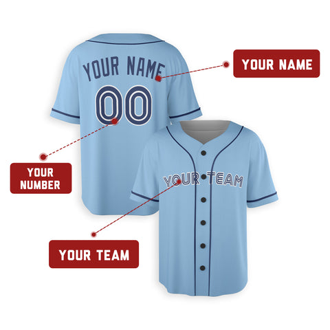 Personalized Toronto Fan Sky Blue Baseball Jersey – Alternate Style Custom Name & Number