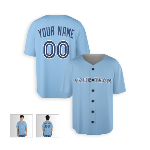 Personalized Toronto Fan Sky Blue Baseball Jersey – Alternate Style Custom Name & Number
