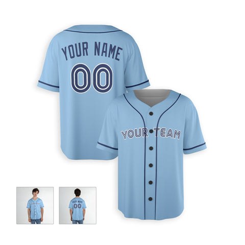 Personalized Toronto Fan Sky Blue Baseball Jersey – Alternate Style Custom Name & Number