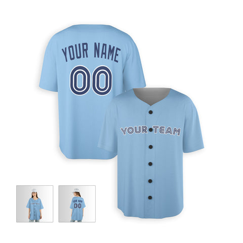 Personalized Toronto Fan Sky Blue Baseball Jersey – Alternate Style Custom Name & Number