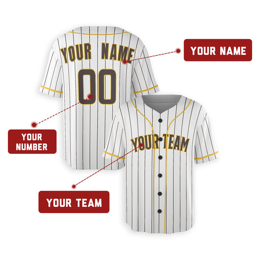 Personalized San Diego Fan White Baseball Jersey – Alternate Style Custom Name & Number