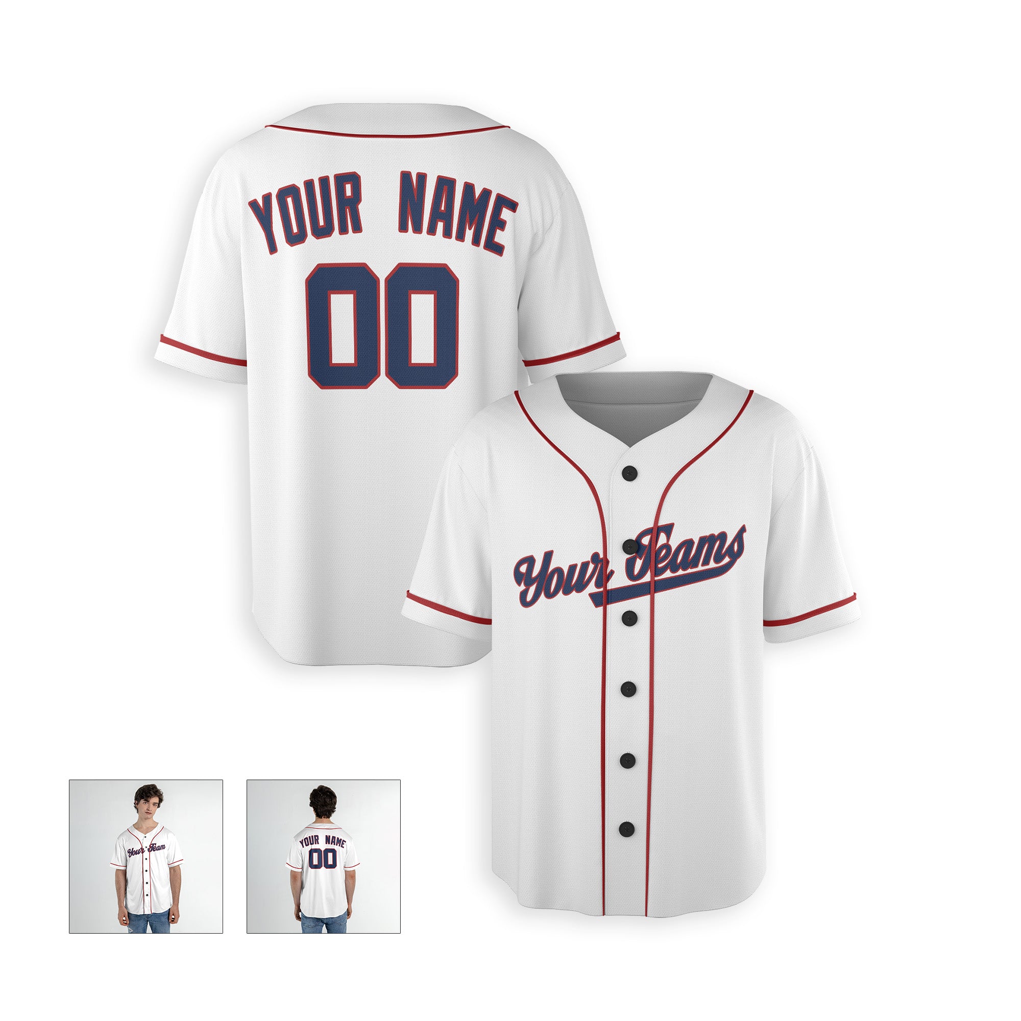 Personalized Washington DC Fan White Baseball Jersey – Alternate Style Custom Name & Number