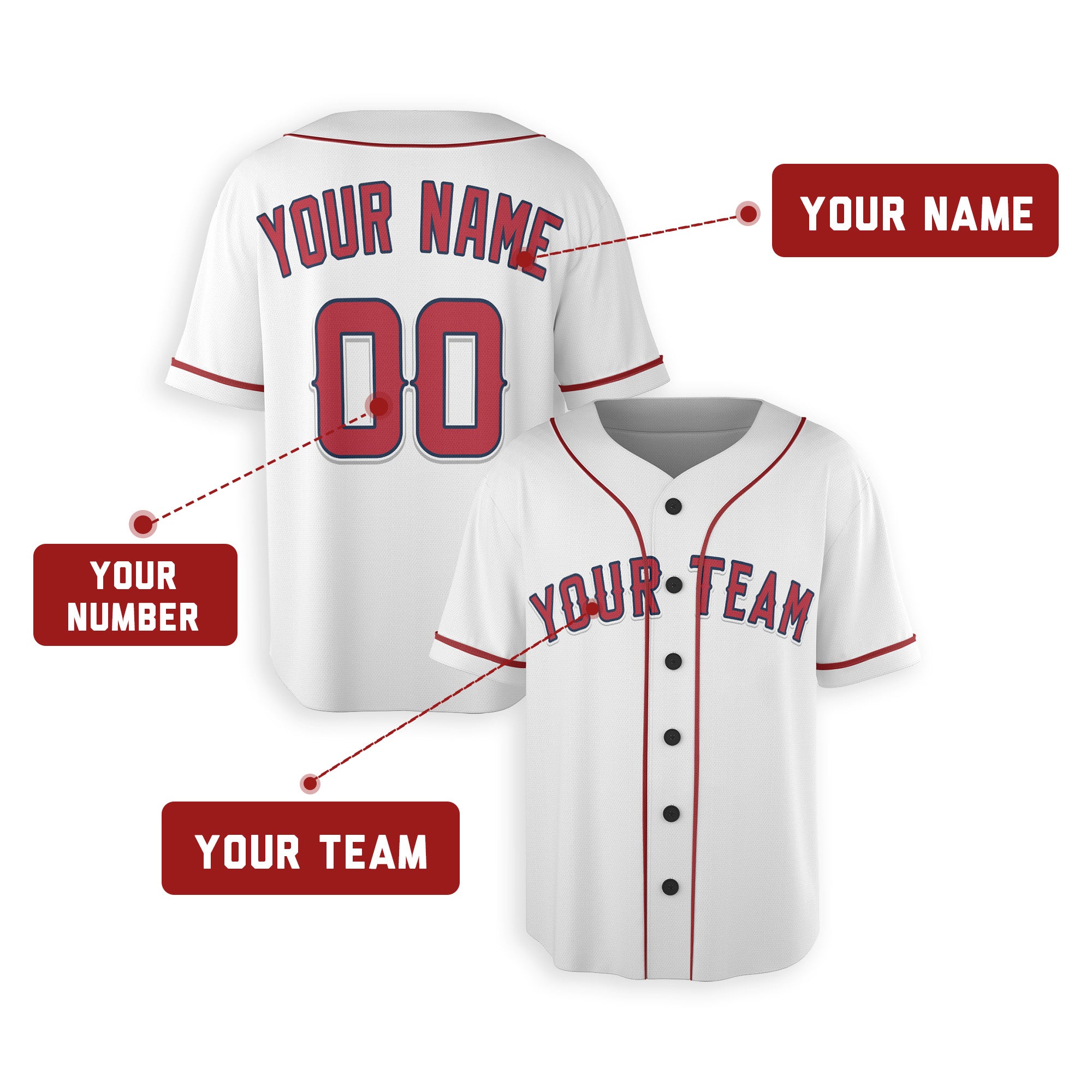 Personalized Los Angeles Fan White Baseball Jersey – Home Style Custom Name & Number