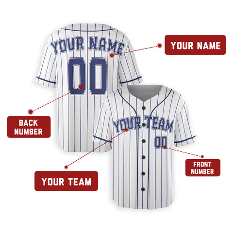 Personalized Milwaukee Fan White Baseball Jersey – Pinstripe Custom Name & Number