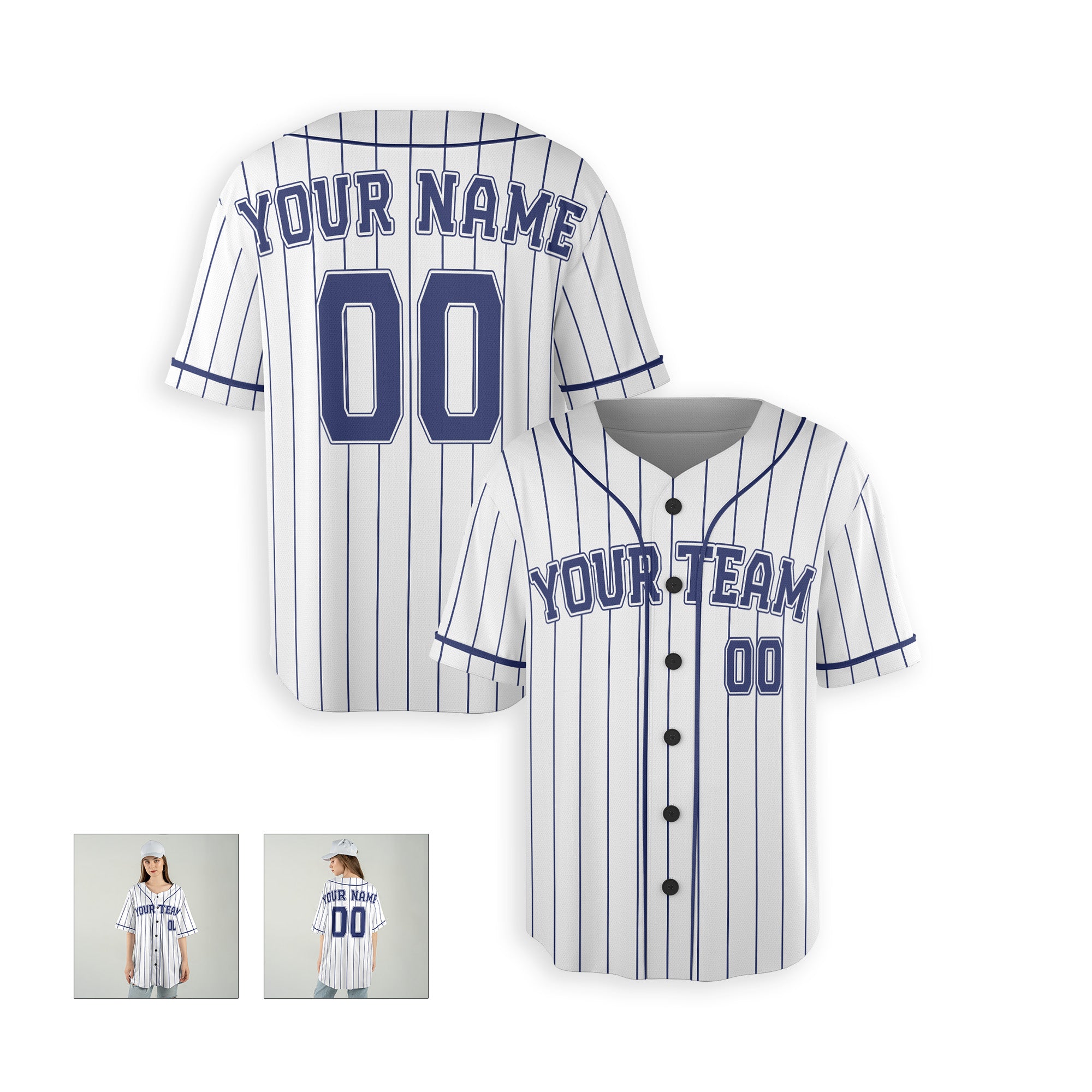 Personalized Milwaukee Fan White Baseball Jersey – Pinstripe Custom Name & Number