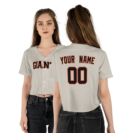 Personalized San Francisco Fan Cream Crop Top Baseball Jersey – Home Style Custom Name & Number