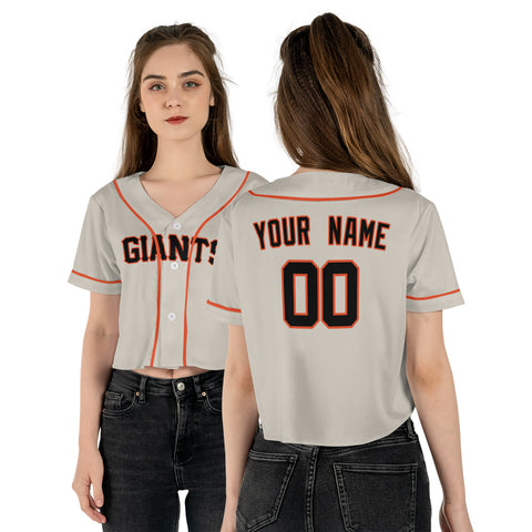 Personalized San Francisco Fan Cream Crop Top Baseball Jersey – Home Style Custom Name & Number