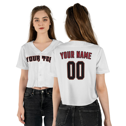 Personalized Phoenix Fan White Crop Top Baseball Jersey – Home Style Custom Name & Number