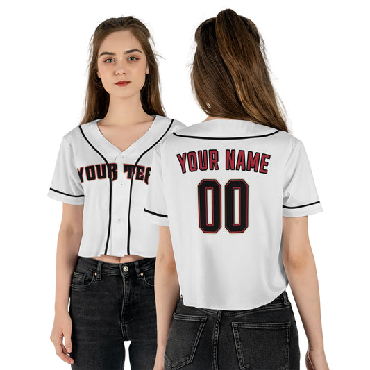 Personalized Phoenix Fan White Crop Top Baseball Jersey – Home Style Custom Name & Number