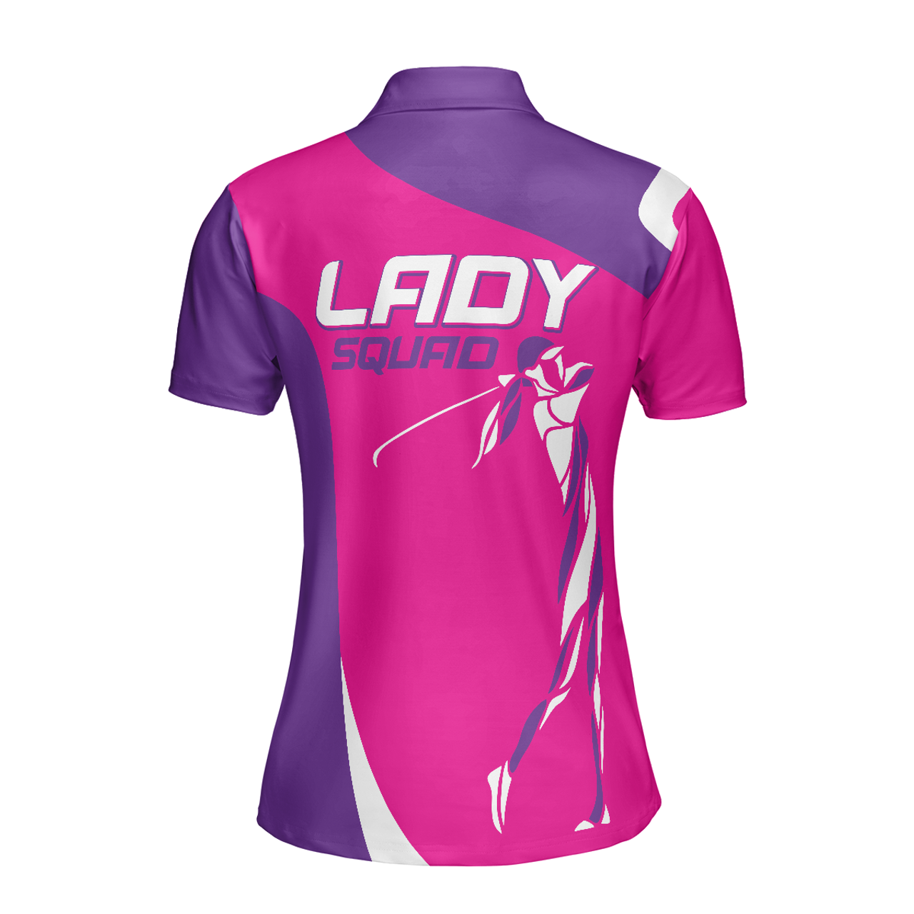 Personalized Women's Golf Shirt Polo - Purple And Pink Golf Short Sleeve Unique Gift