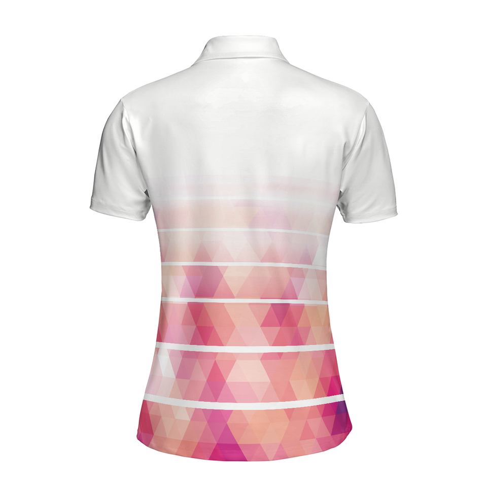 Personalized Women's Golf Shirt Polo - Girl Swinging Golf Club Short Sleeve