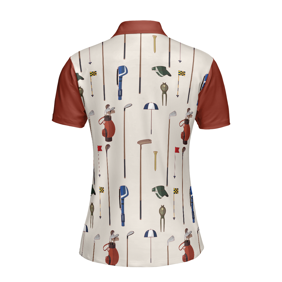 Personalized Women's Golf Shirt Polo - Golf Equipment Short Sleeve Unique Female Gift
