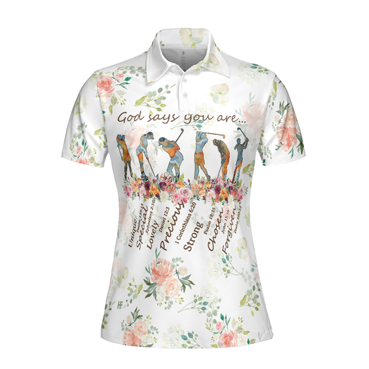 Personalized Women's Golf Shirt Polo - Golf Girl God Says You Are Floral Best Gift For Ladies