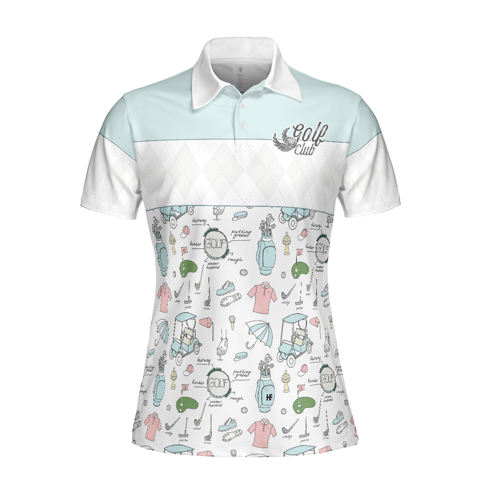 Personalized Women's Golf Shirt Polo - Golf Life In Blue Short Sleeve