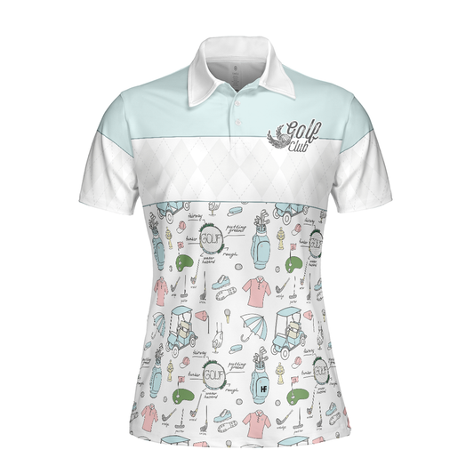 Personalized Women's Golf Shirt Polo - Golf Life In Blue Short Sleeve