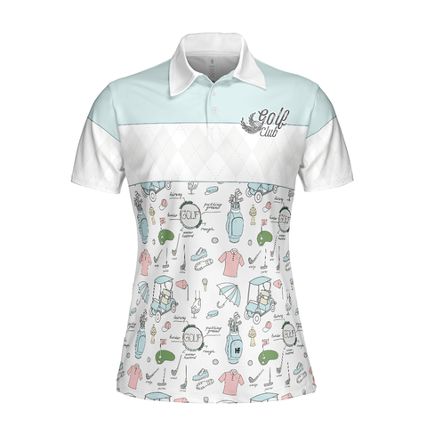 Personalized Women's Golf Shirt Polo - Golf Life In Blue Short Sleeve