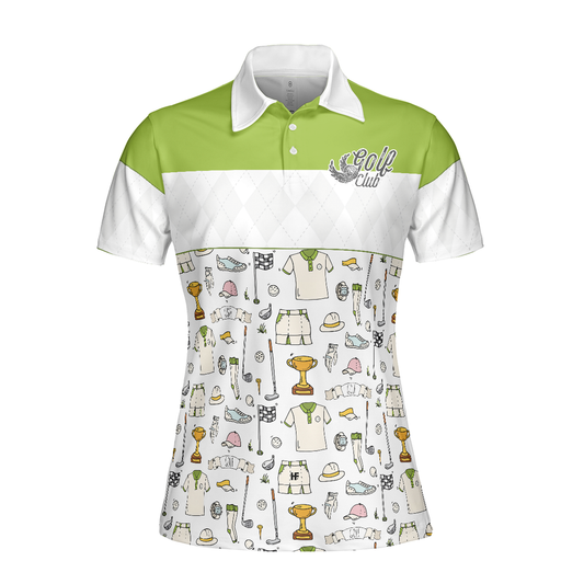 Personalized Women's Golf Shirt Polo - Golf Life In Green Short Sleeve