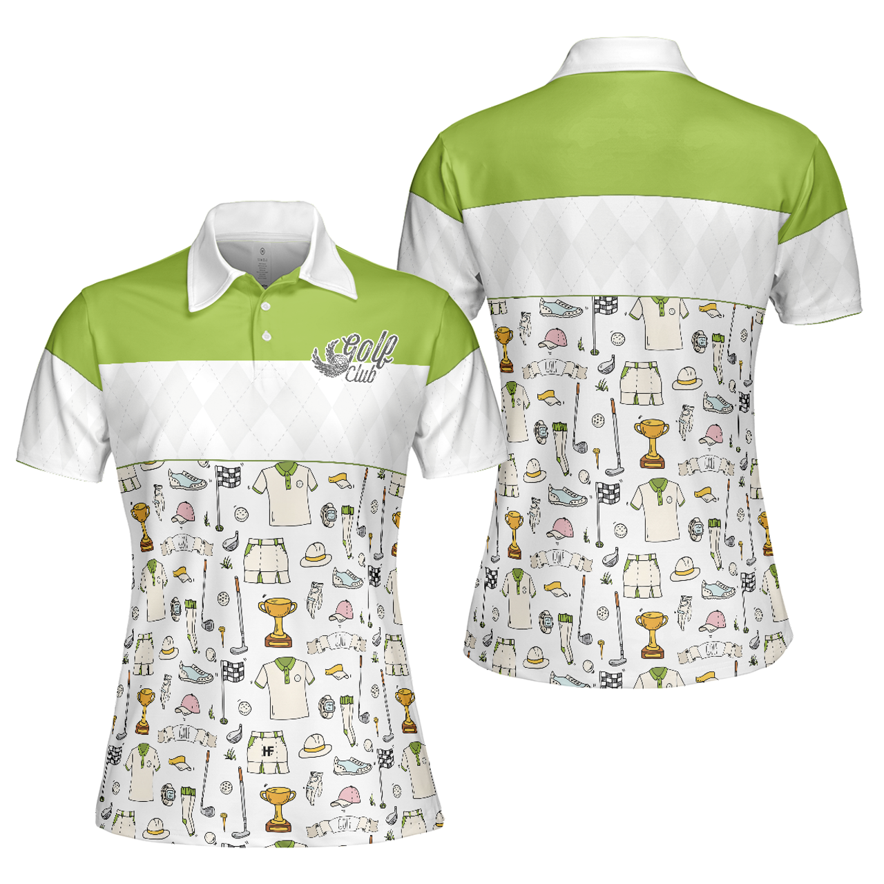 Personalized Women's Golf Shirt Polo - Golf Life In Green Short Sleeve