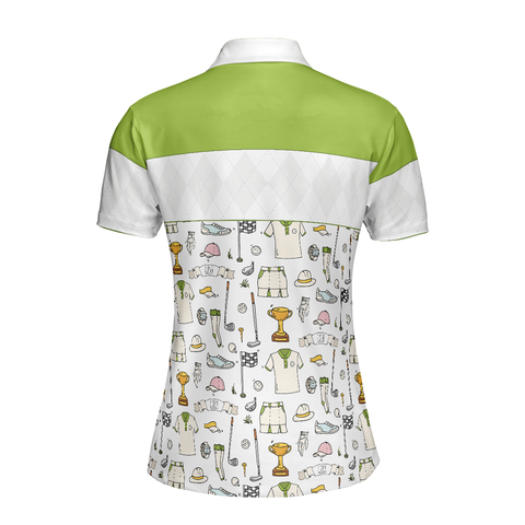 Personalized Women's Golf Shirt Polo - Golf Life In Green Short Sleeve