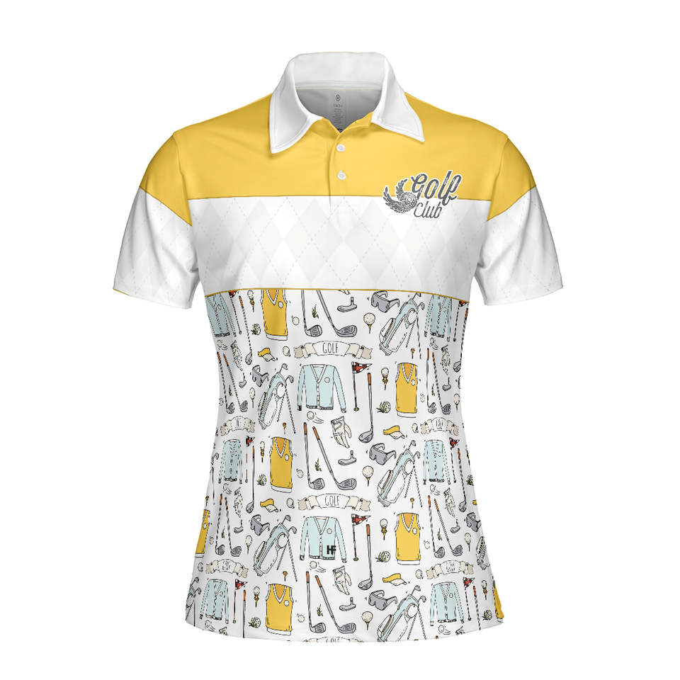 Personalized Women's Golf Shirt Polo - Golf Life In Yellow Short Sleeve