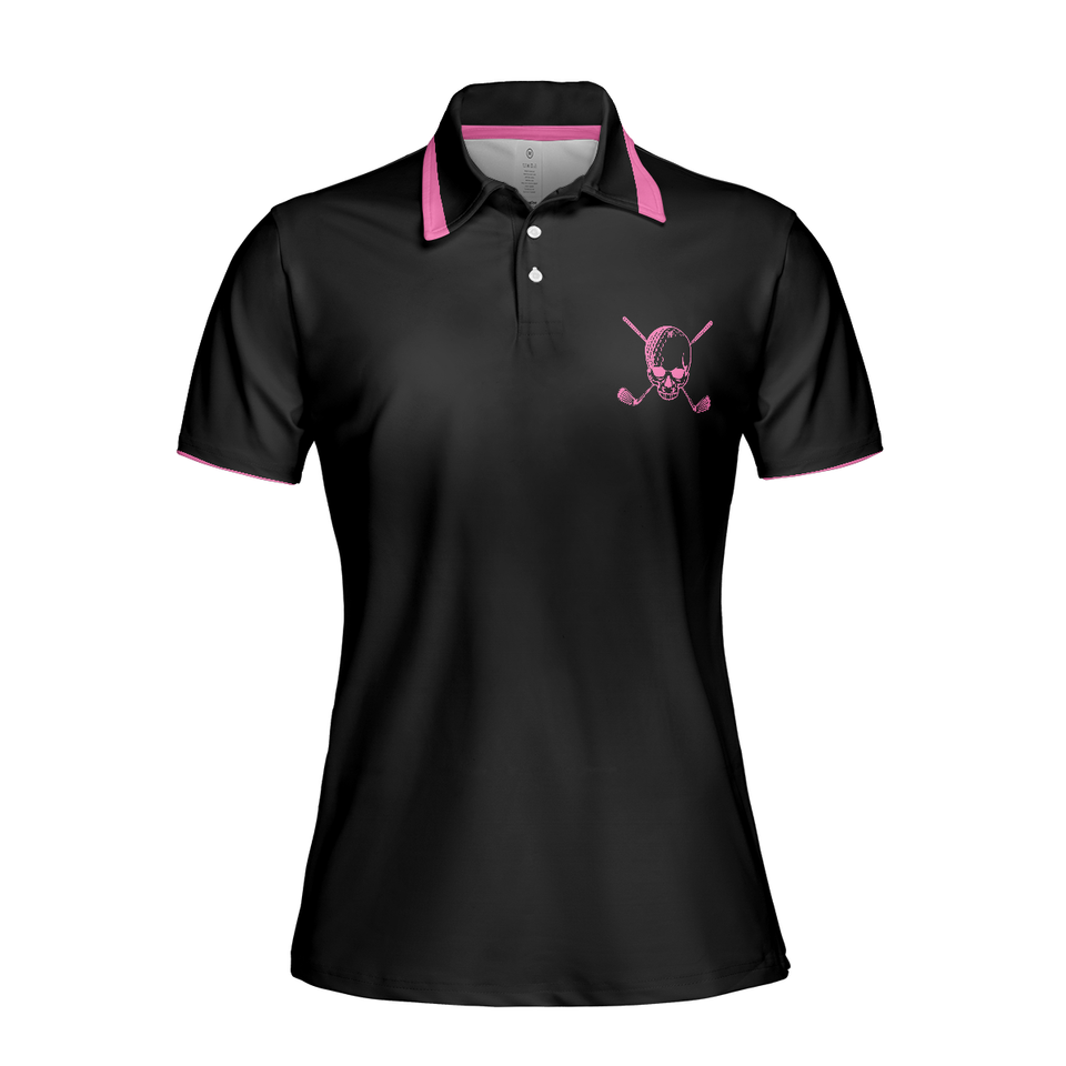 Personalized Women's Golf Shirt Polo - Golf Skull Short Sleeve