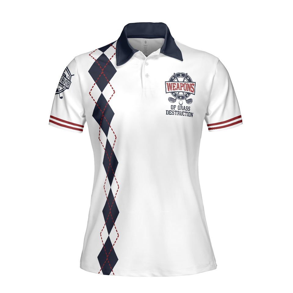 Personalized Women's Golf Shirt Polo - Golf Weapons Of Grass Destruction