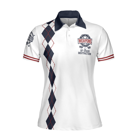 Personalized Women's Golf Shirt Polo - Golf Weapons Of Grass Destruction