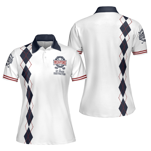 Personalized Women's Golf Shirt Polo - Golf Weapons Of Grass Destruction