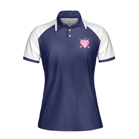 Personalized Women's Golf Shirt Polo - I Play Golf Like A Girl Try To Keep Up Navy