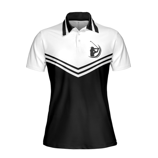 Personalized Women's Golf Shirt Polo - I Play Like A Girl Try To Keep Up Short Sleeve Black White Golf