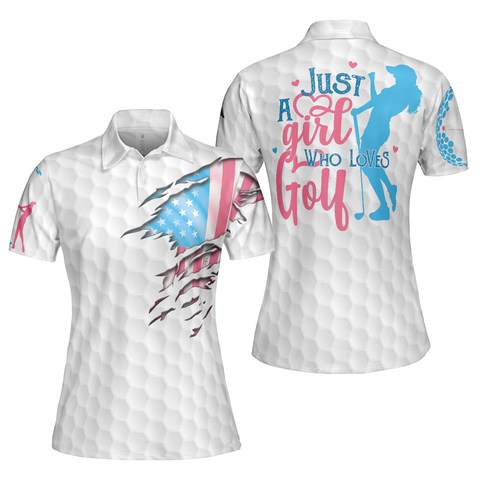 Personalized Women's Golf Shirt Polo - Just A Girl Who Loves Golf Short Sleeve