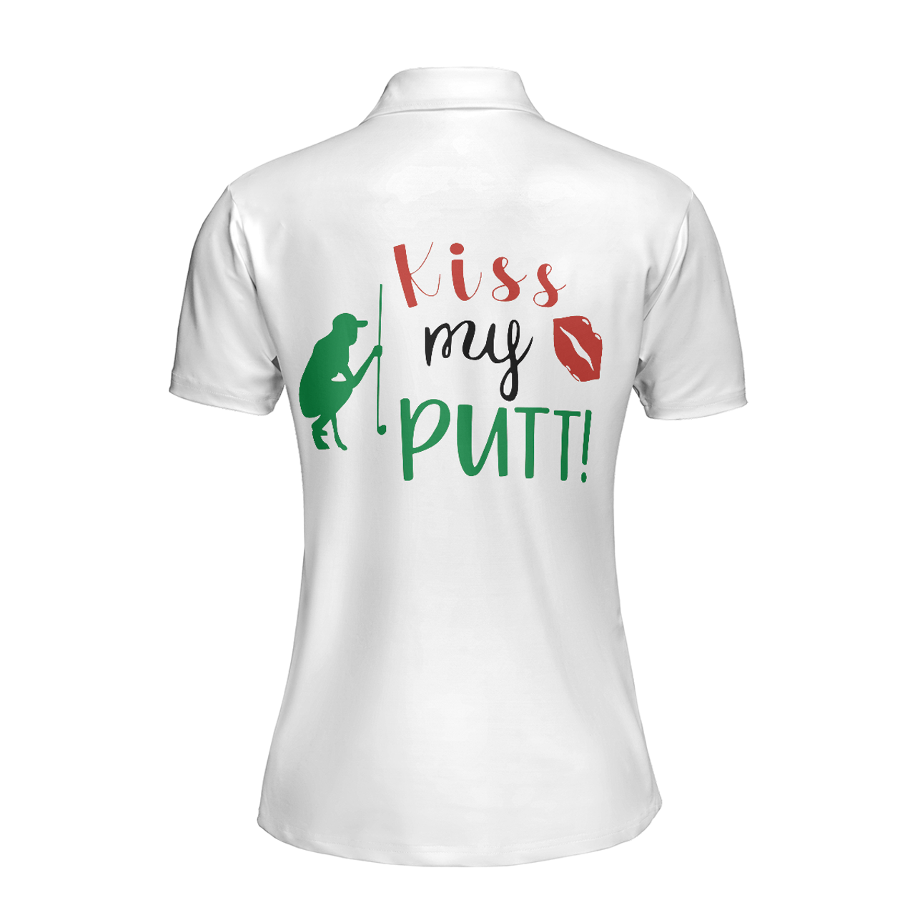 Personalized Women's Golf Shirt Polo - Kiss My Putt Golf Short Sleeve