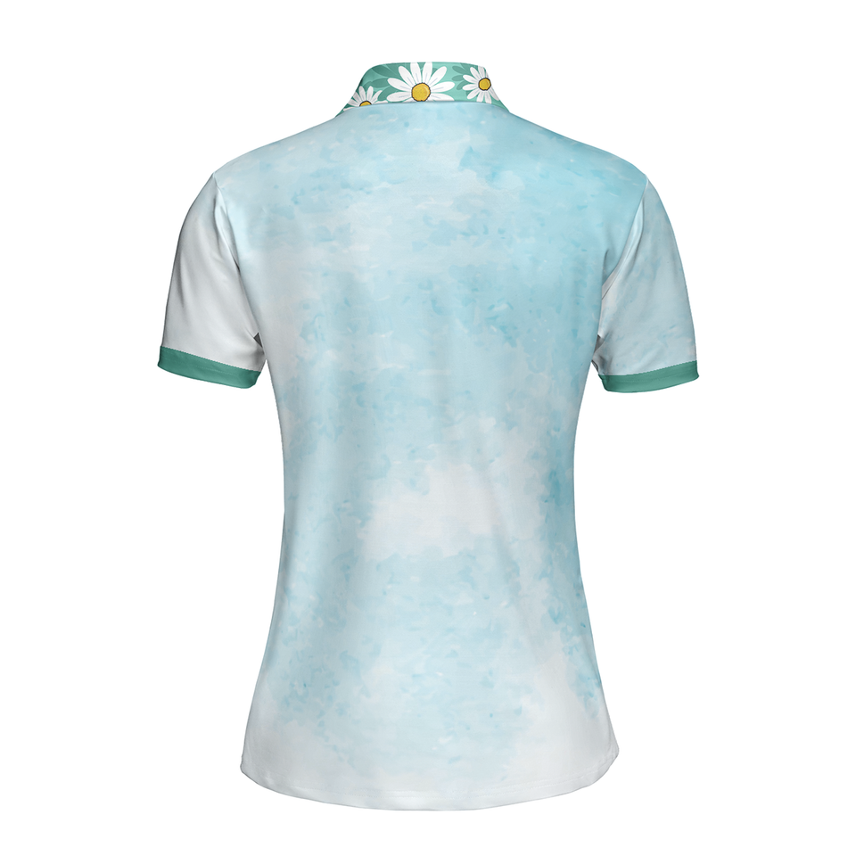 Personalized Women's Golf Shirt Polo - Life Is Better On The Golf Course Light Blue Tie Dye