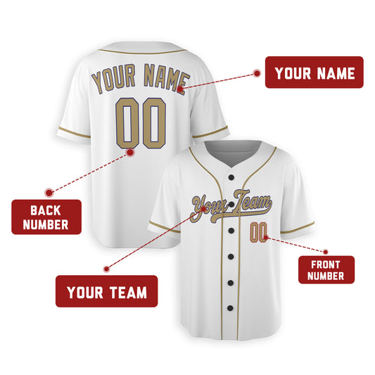 Personalized Los Angeles Fan White Baseball Jersey – New Gold Style Custom Name & Number