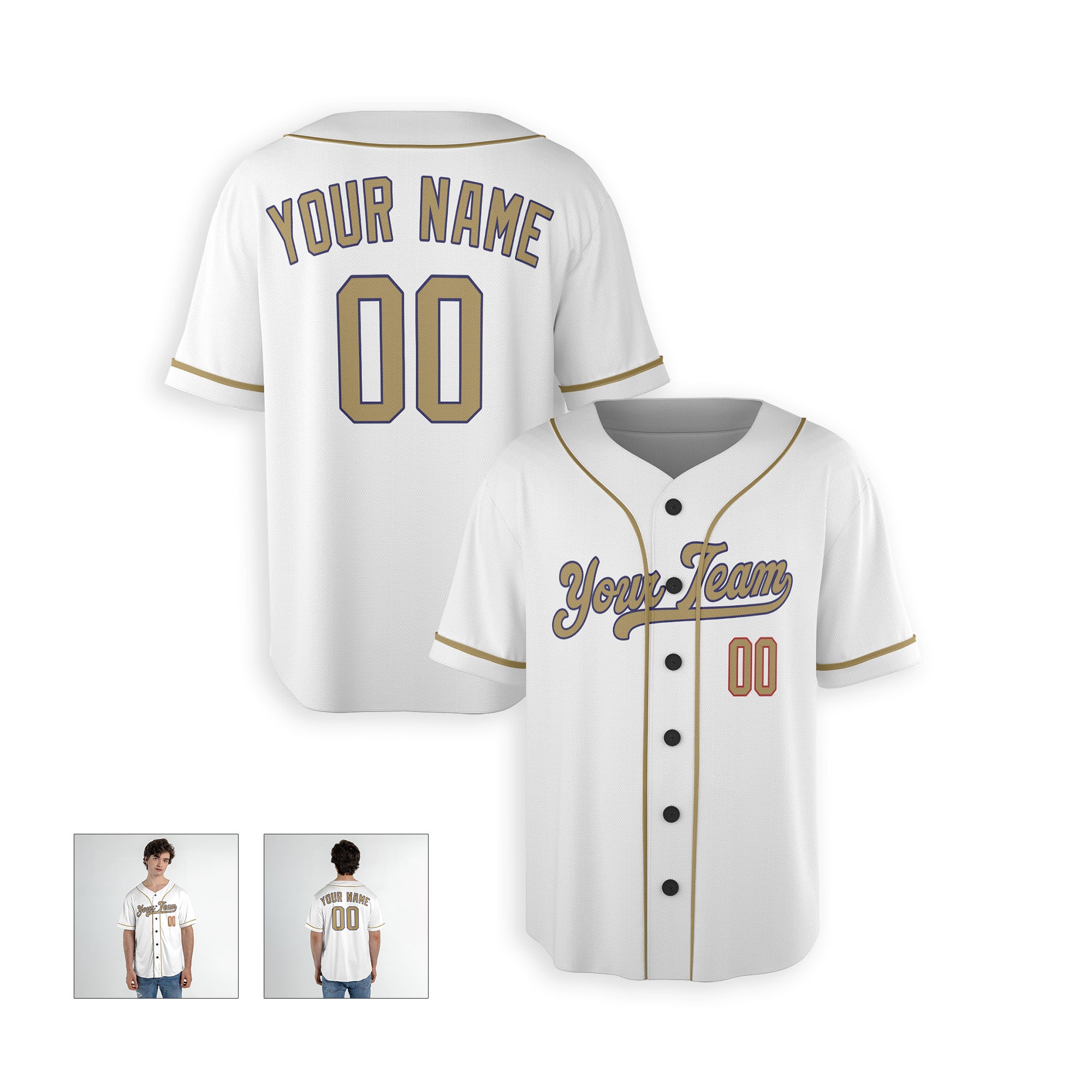 Personalized Los Angeles Fan White Baseball Jersey – New Gold Style Custom Name & Number