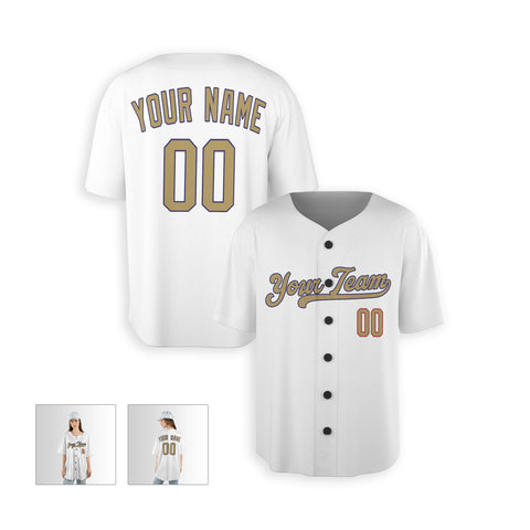 Personalized Los Angeles Fan White Baseball Jersey – New Gold Style Custom Name & Number