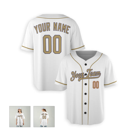 Personalized Los Angeles Fan White Baseball Jersey – New Gold Style Custom Name & Number