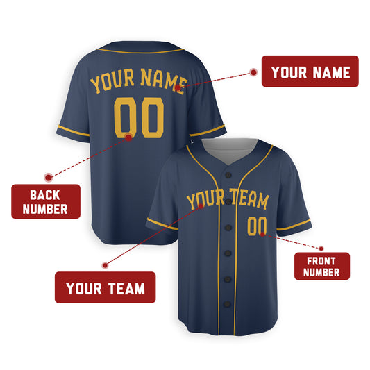 Personalized Milwaukee Fan Navy Baseball Jersey – Alternate Style Custom Name & Number