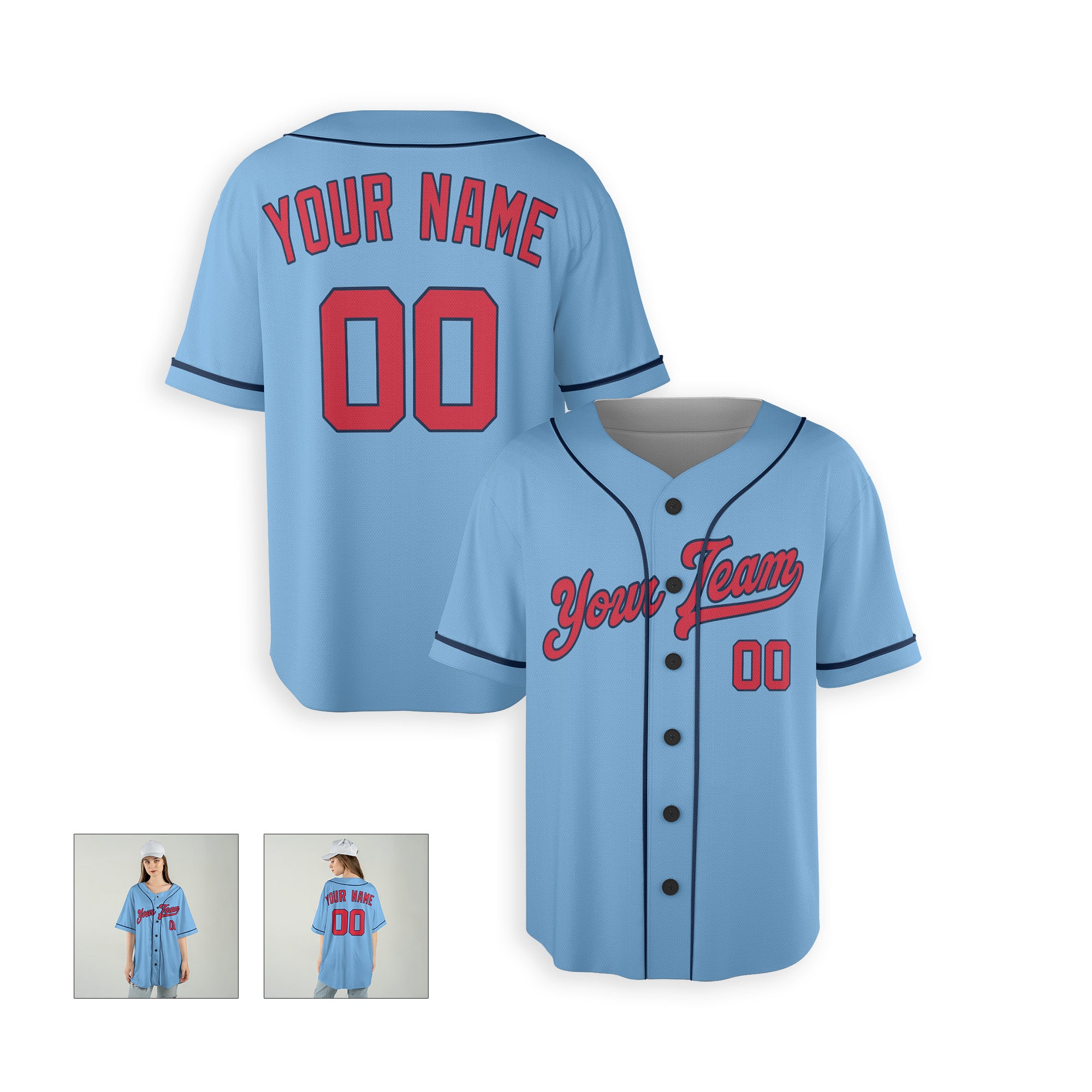 Personalized Minnesota Fan Light Blue Baseball Jersey – Heritage Style Custom Name & Number
